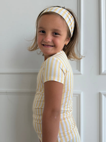 Yellow Stripe Short Set