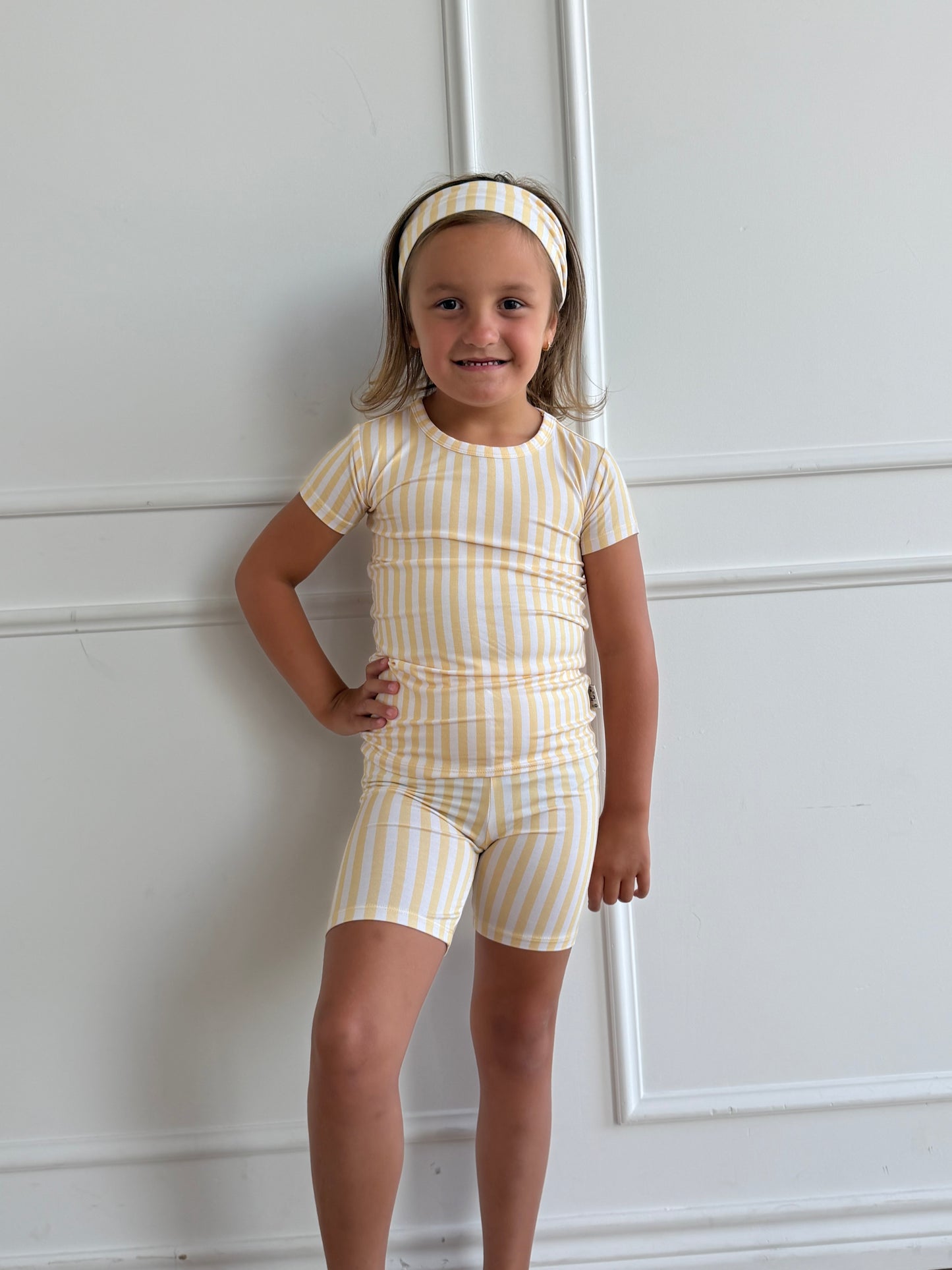 Yellow Stripe Short Set