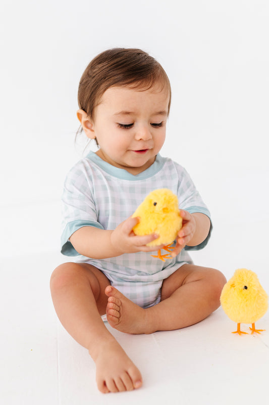 Sage Gingham Short Sleeve Bubble