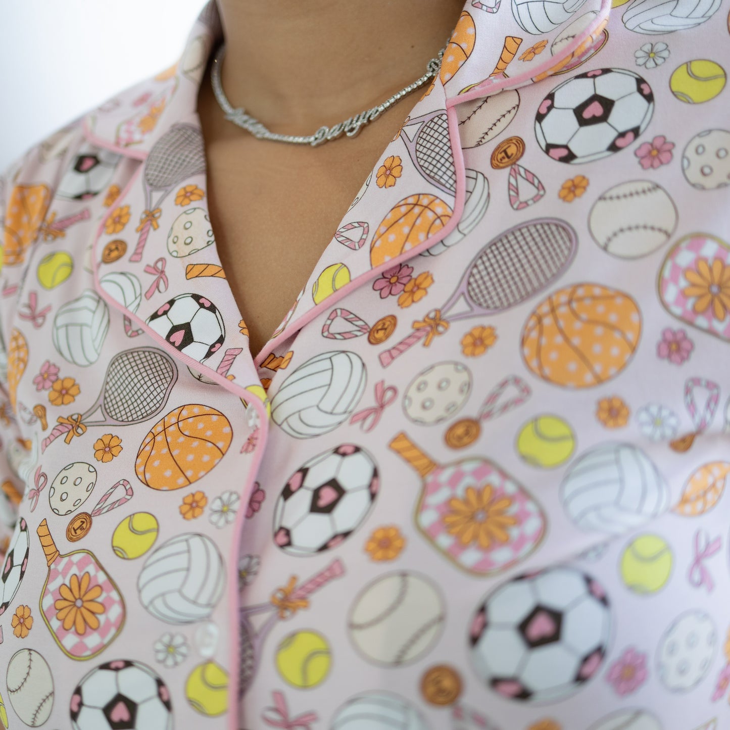 Game Winning Dreams Short Sleeve Flare Button Up Set