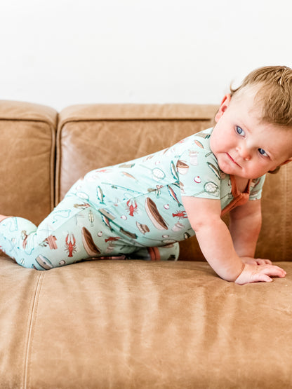 Gone Fishin’ Short Sleeve Zippy Romper