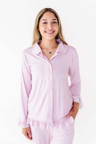 Rosewater Ruffle Adult Button Up Set