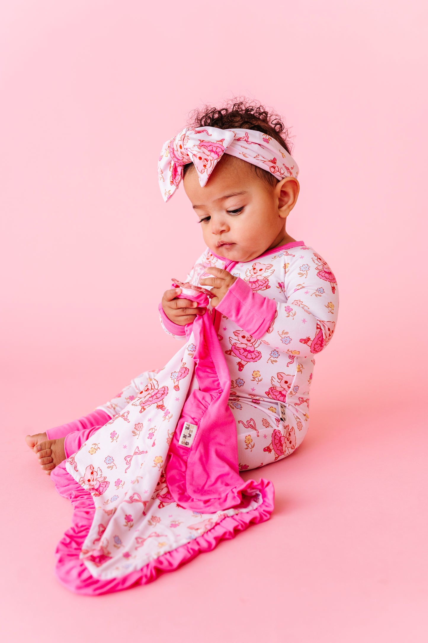 When Pigs Fly Ruffle Paci Lovey