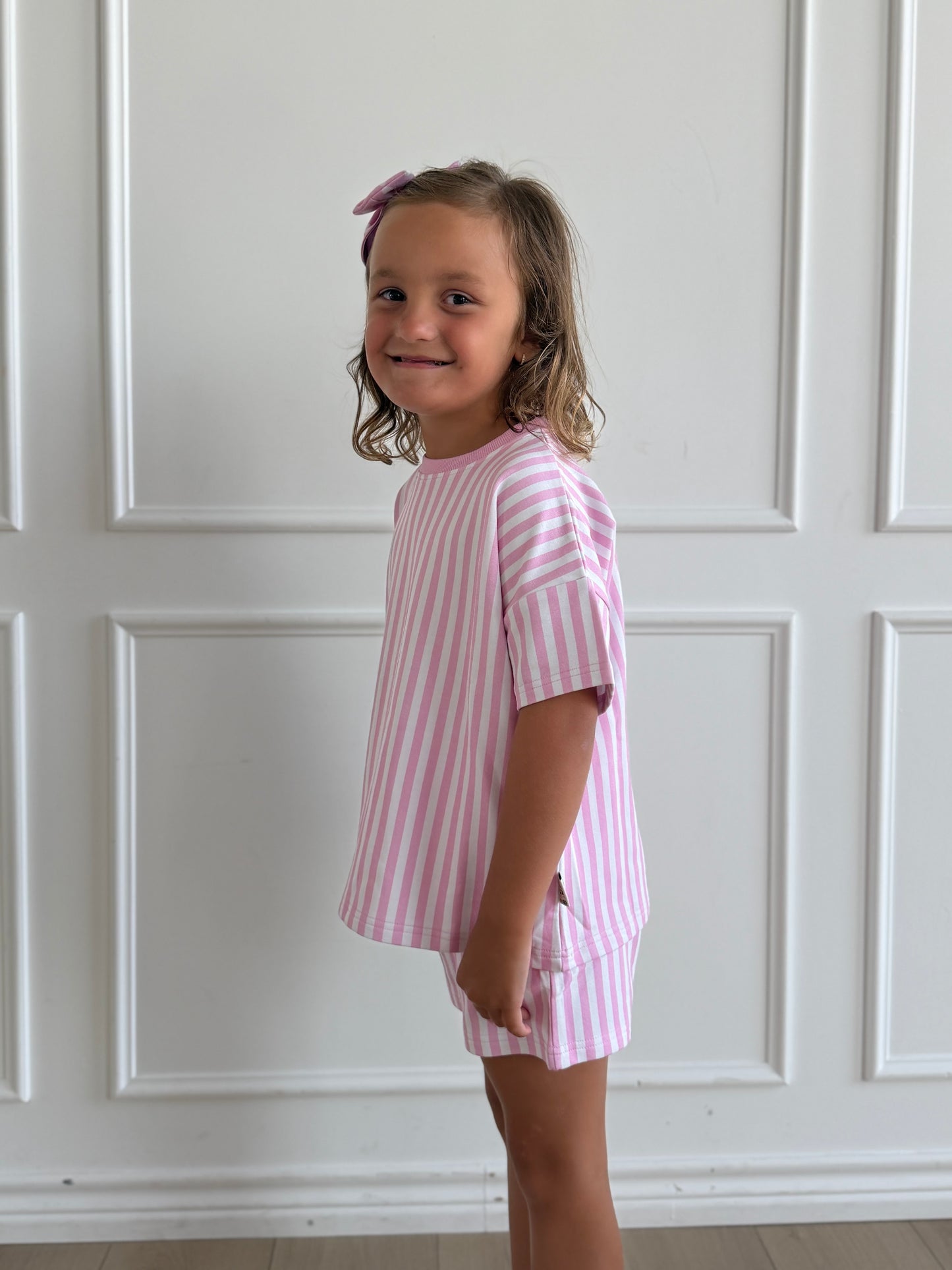 Pink Stripe Terry Set