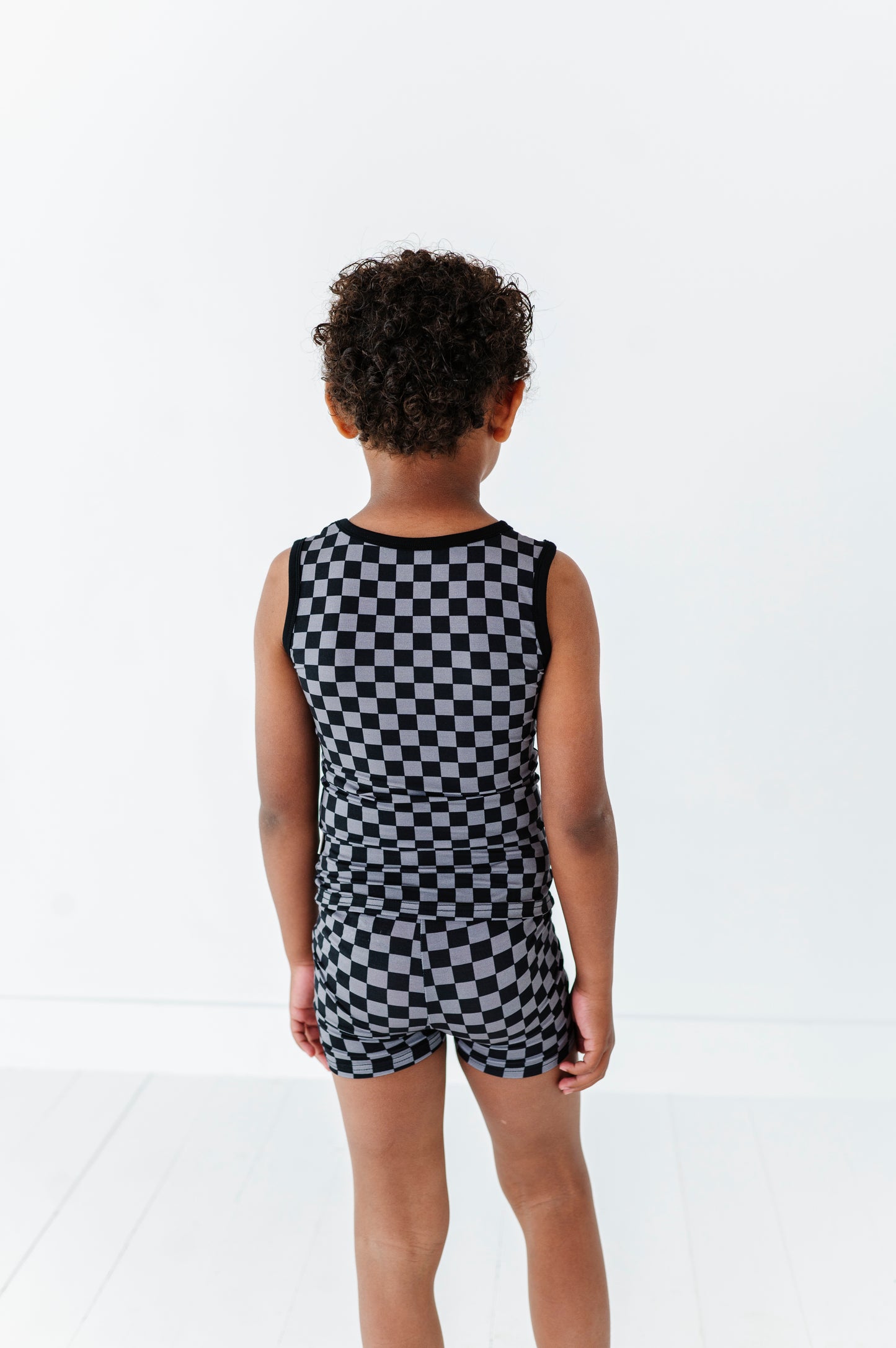 Charcoal Check Pocket Tank Set