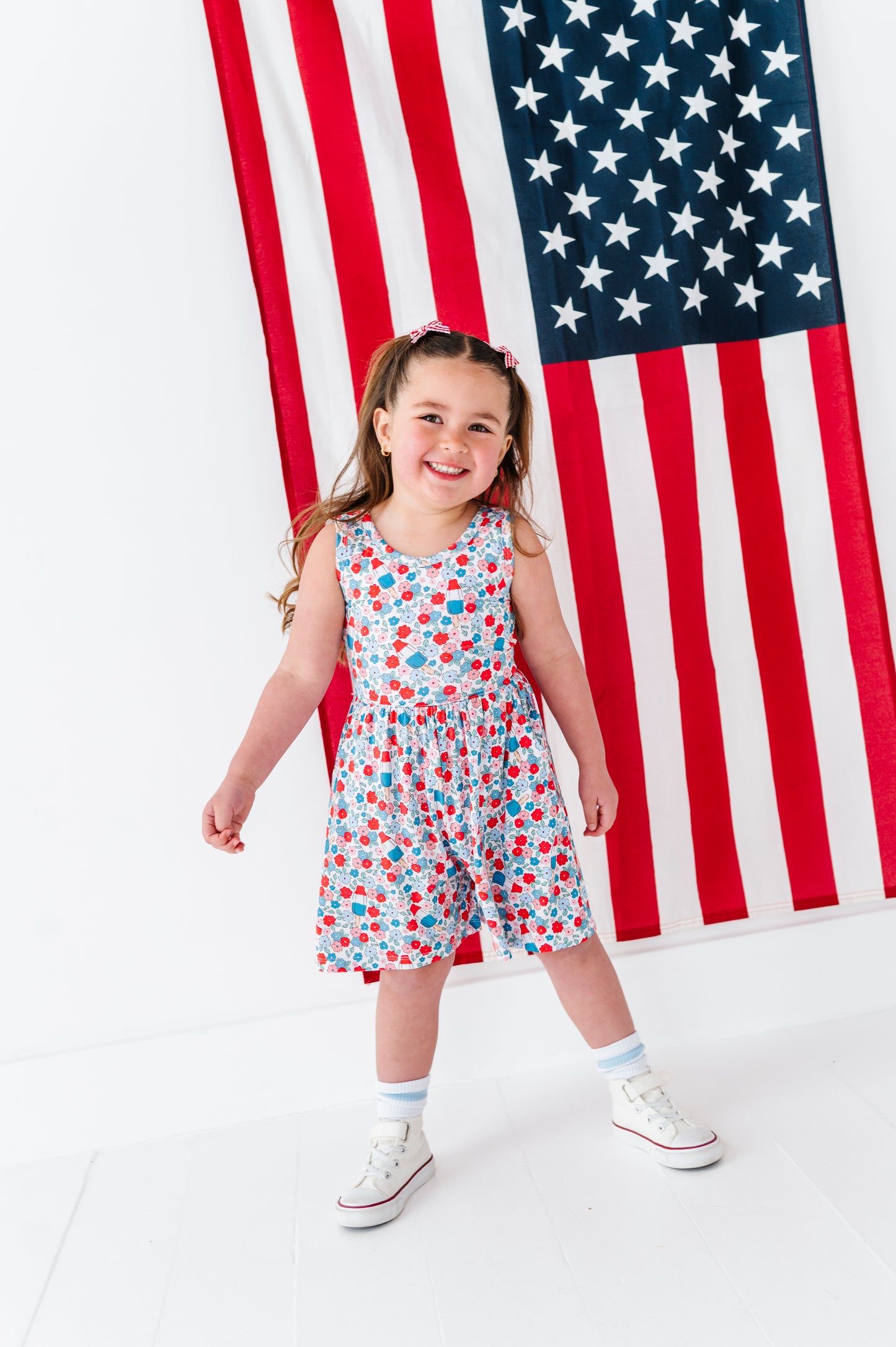 Bomb Pop Blooms Tank Shorty Romper
