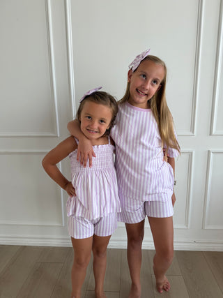 Purple Stripe Terry Set