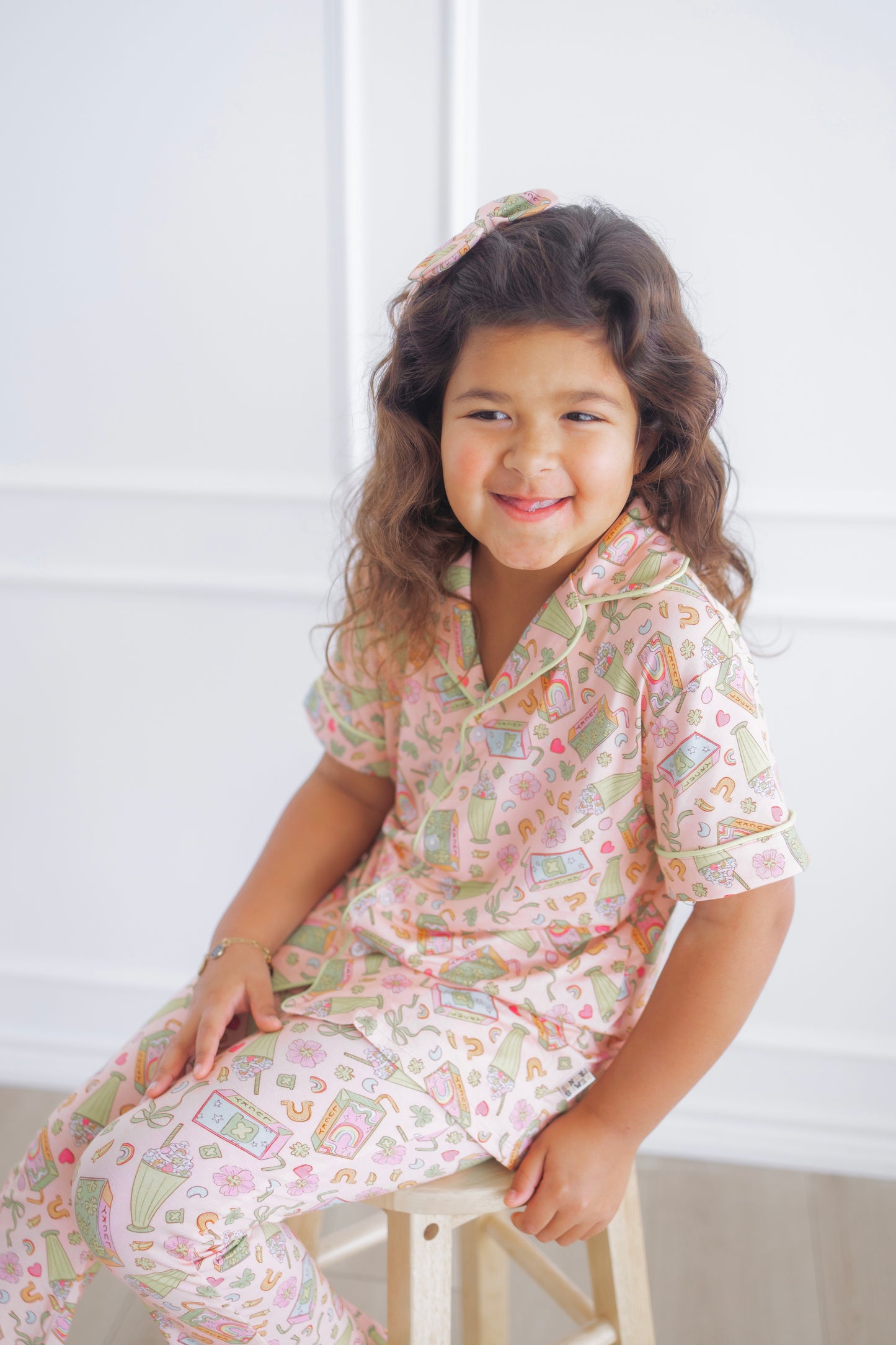 Shamrock Shakes Short Sleeve Flare Button Up Set