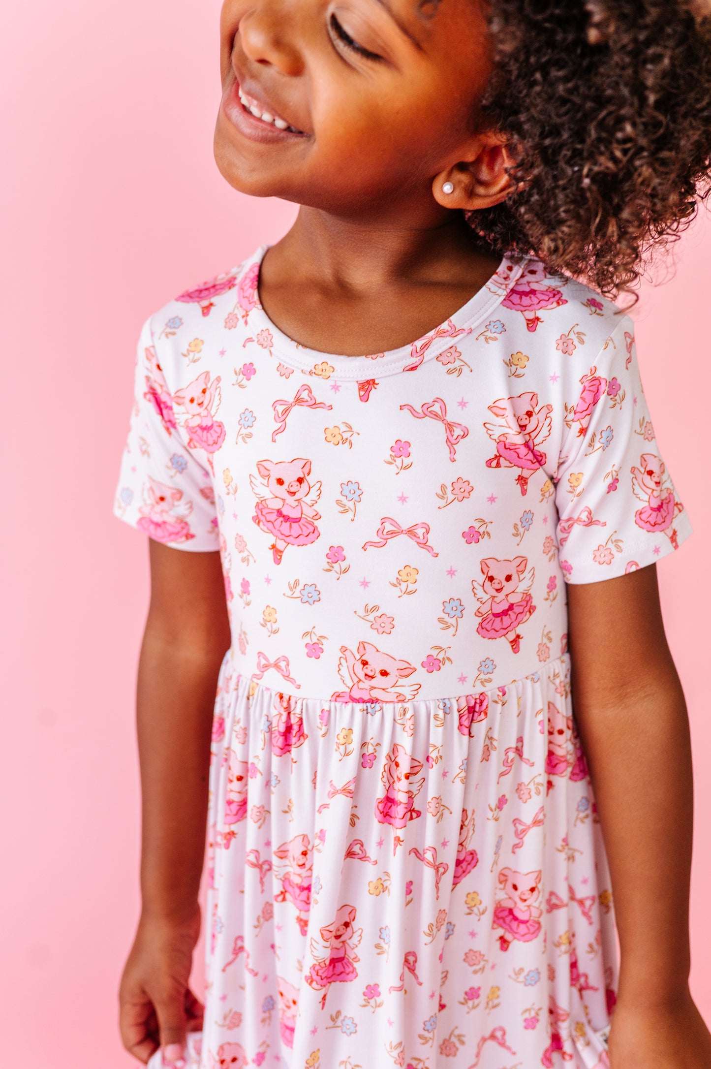 When Pigs Fly Short Sleeve Ruffle Dress