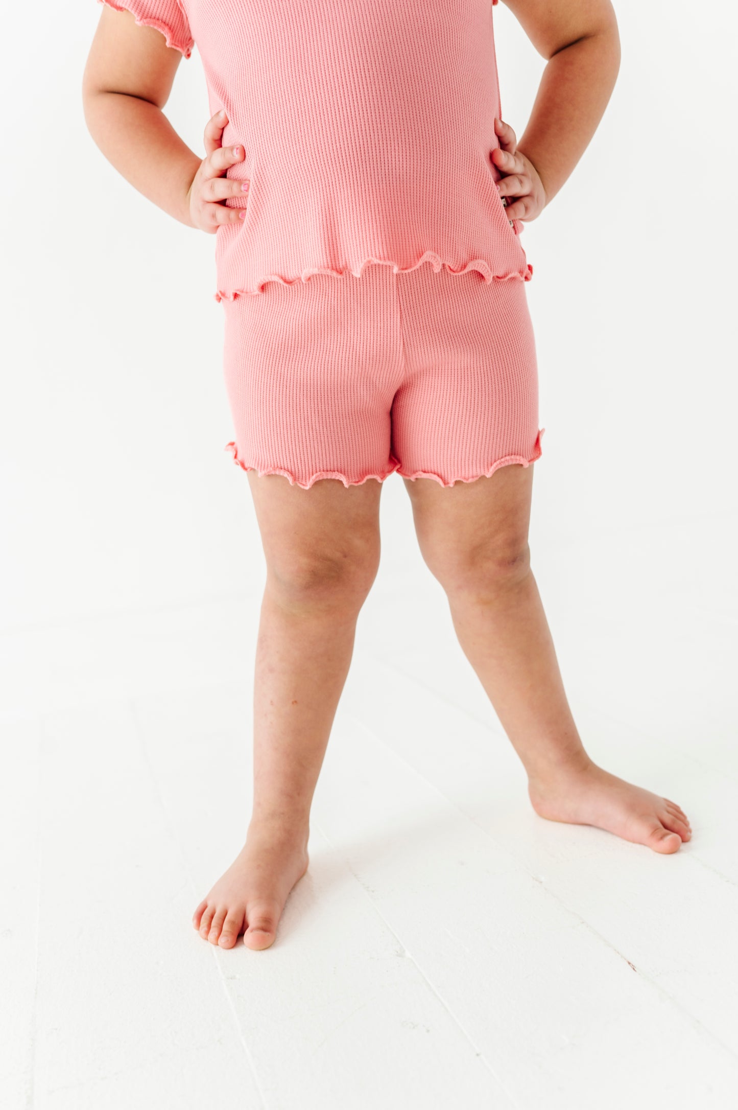 Rose Ruffle Waffle Knit Set