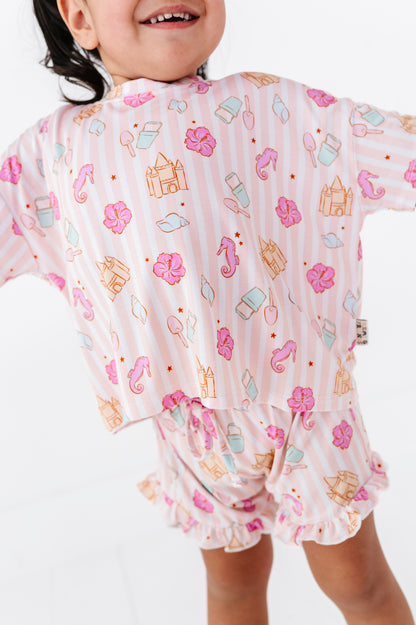 Hibiscus Harbor Ruffle Drawstring Short Set