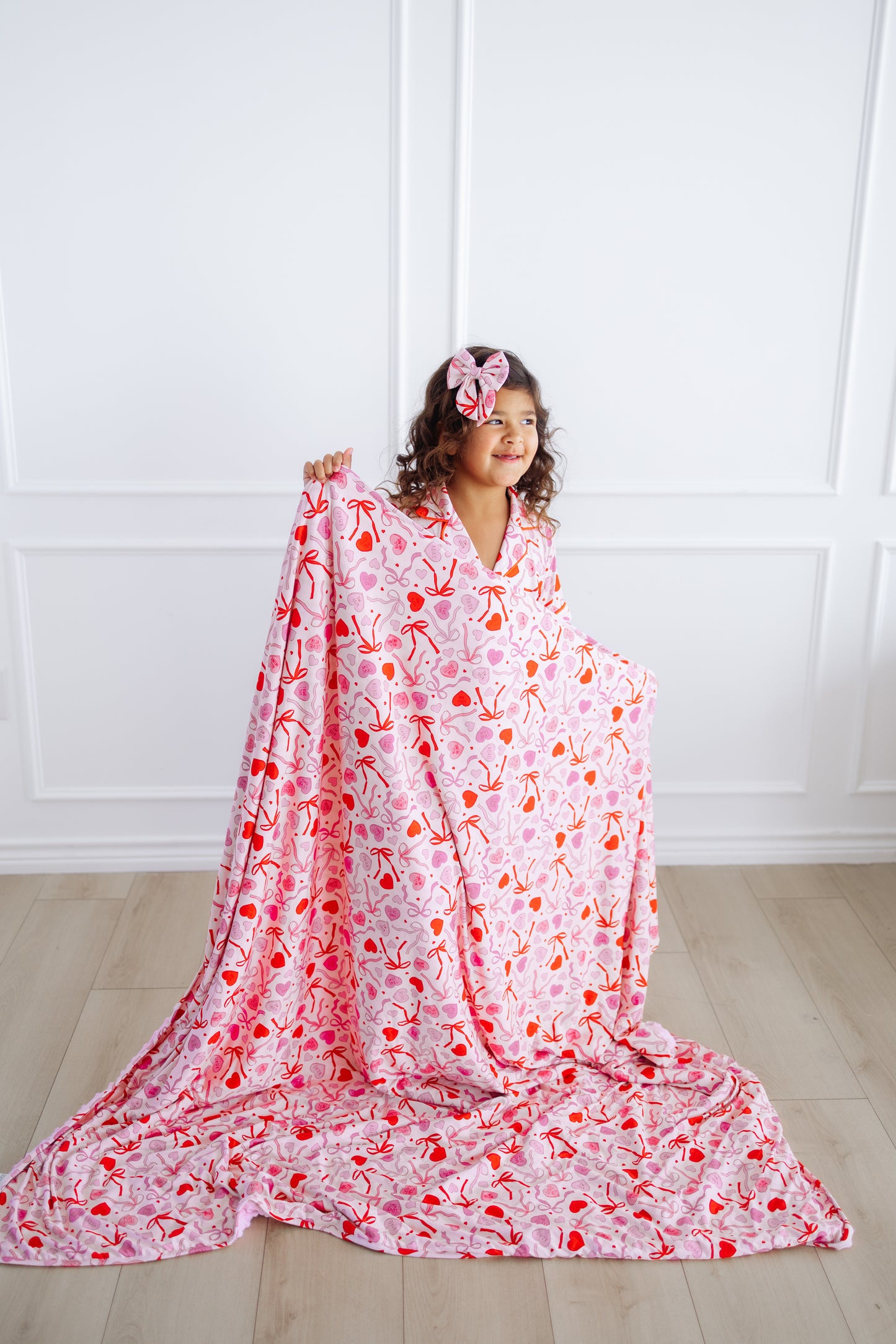 Sweetheart Ribbons Minky Dot Blanket