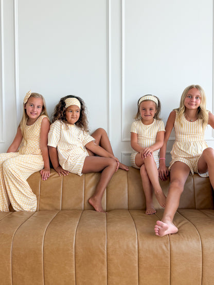 Yellow Stripe Short Set