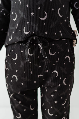 Night Sky Ribbed Long Sleeve Jogger Set(EST SHIP TIME 1-2 WEEKS)