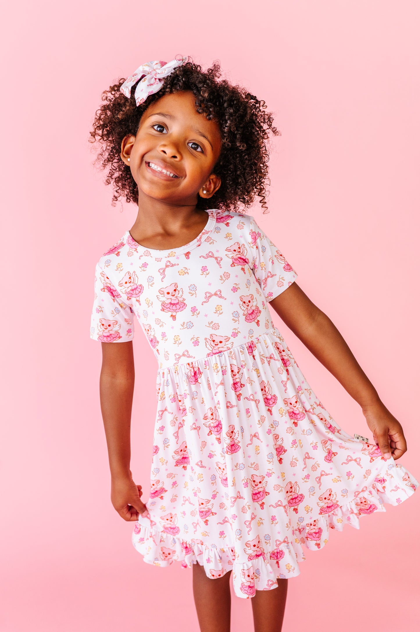 When Pigs Fly Short Sleeve Ruffle Dress