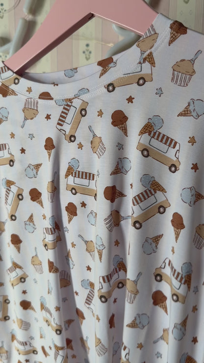 Sundae Blues Drawstring Short Set