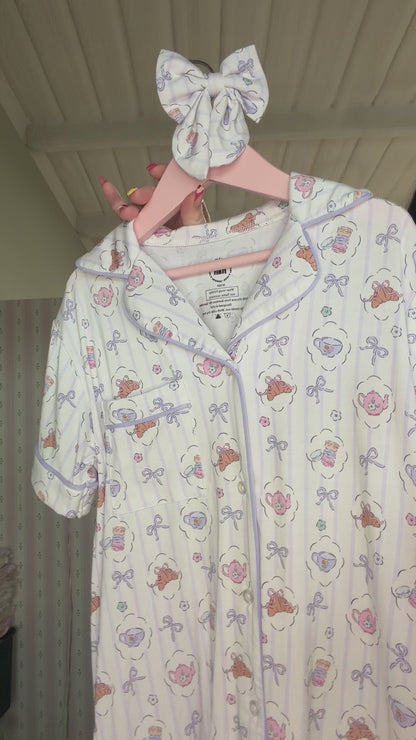 Tea Pots & Pastries Button Up Short Set